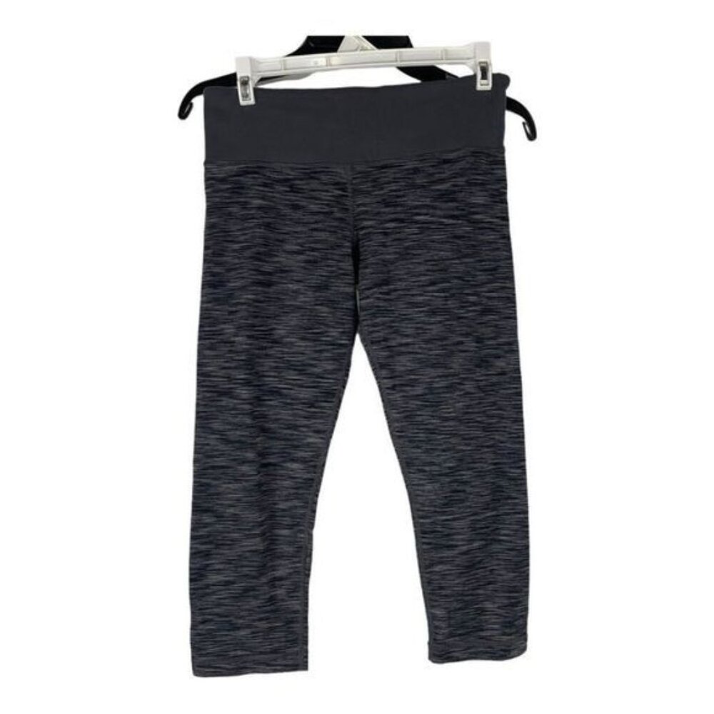 Lululemon Gray Black High-Rise Cropped Leggings Size 6 Womens Activewear